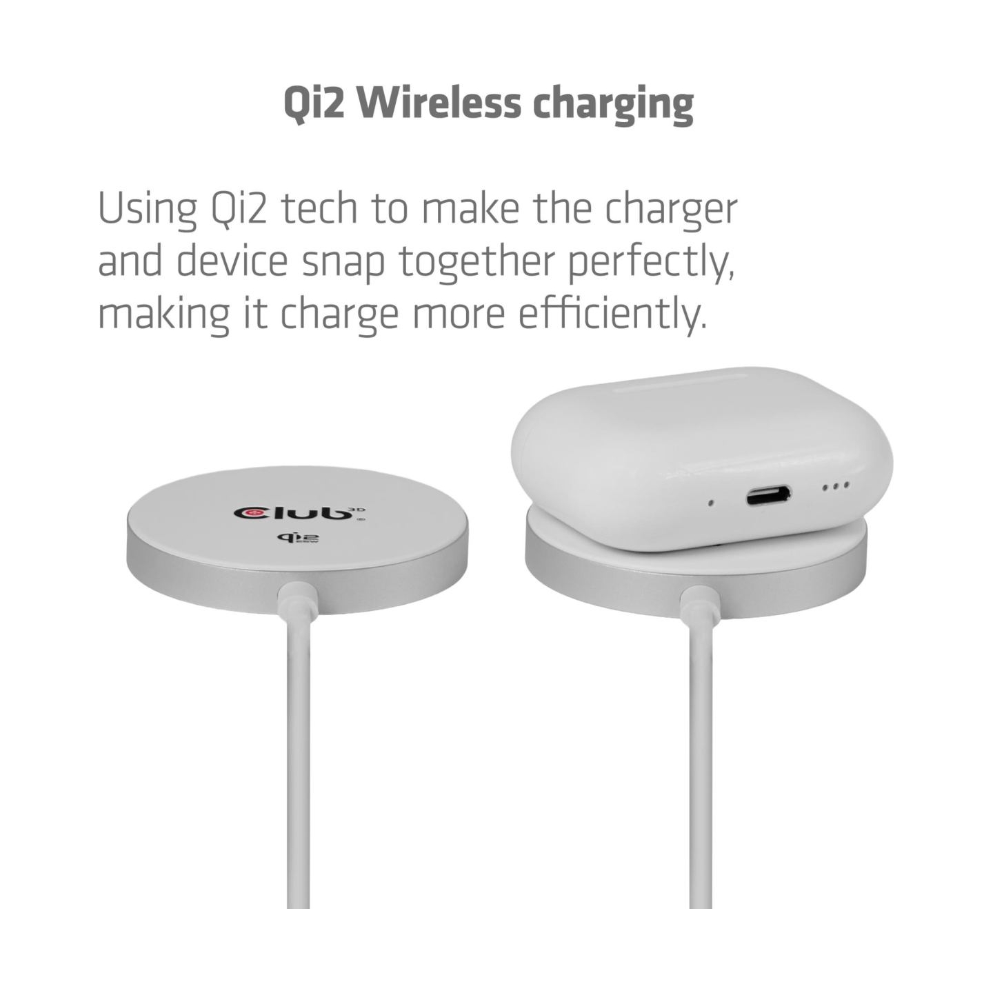 Club3D MOBILE CHARGER QI2 MAGSAFE/25W WH CAC-3026 CLUB3D