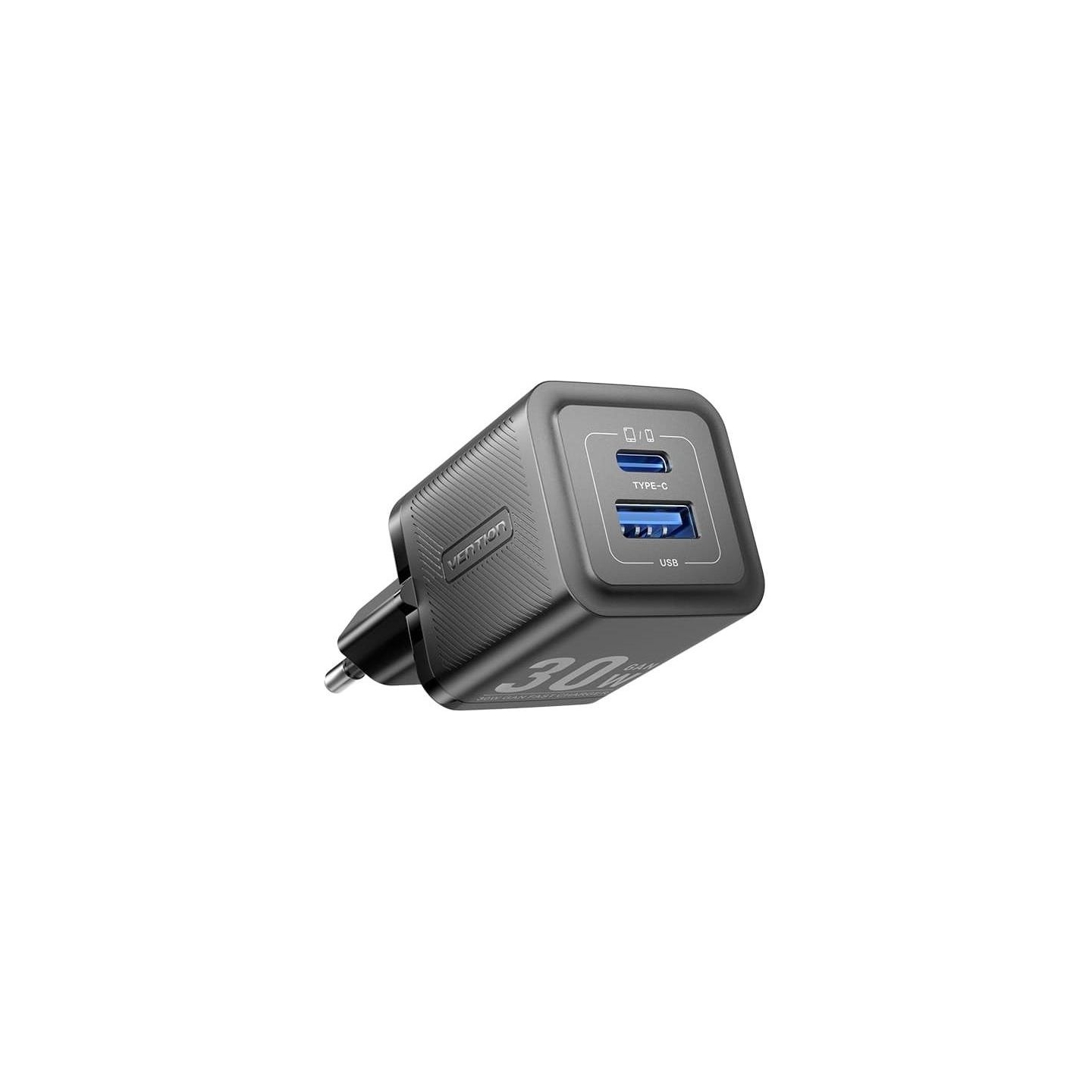 Vention MOBILE CHARGER WALL 30W USB-C/2P BLACK FEQB0-EU VENTION