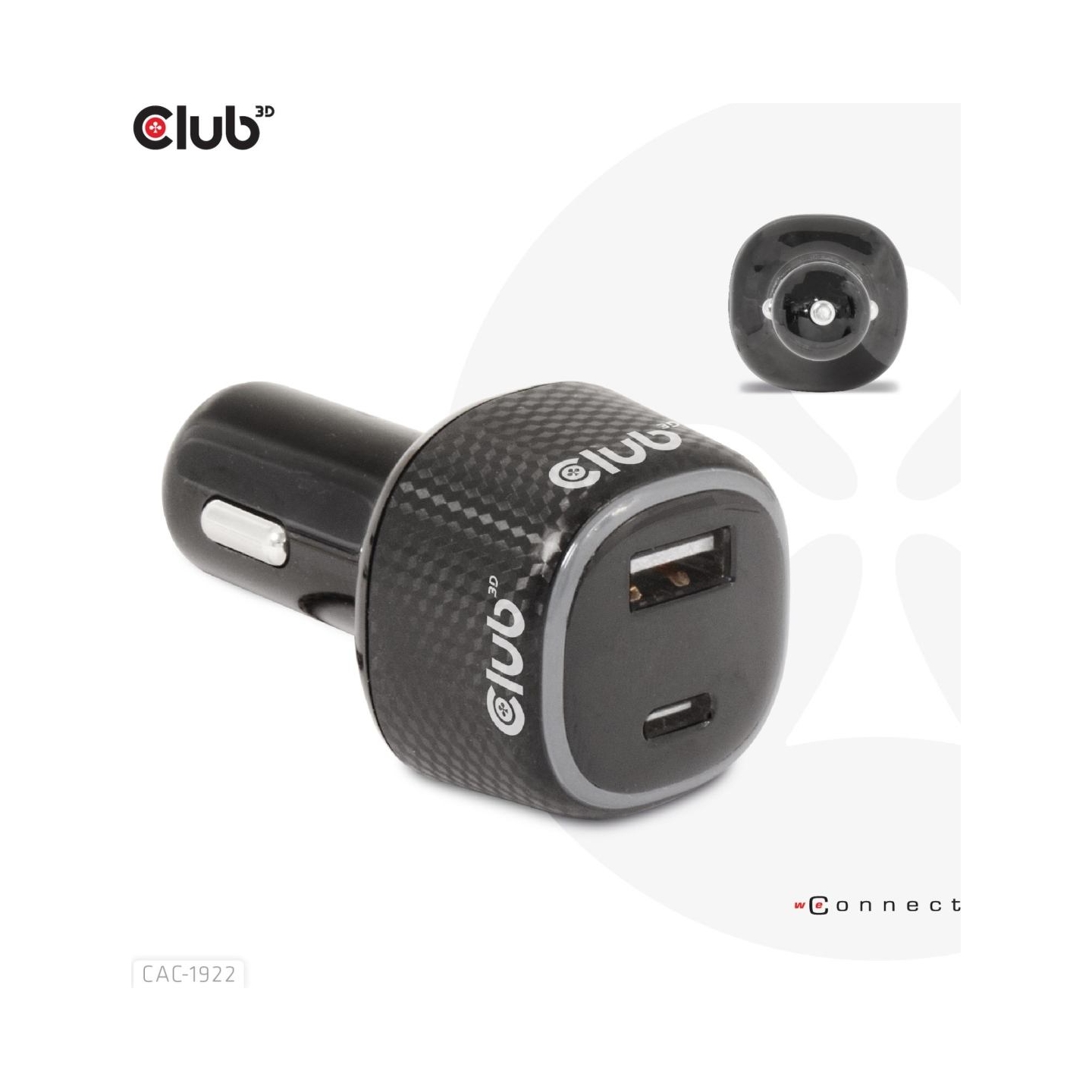 Club3D NB CHARGER CAR USB+USB-C/63W CAC-1922 CLUB3D
