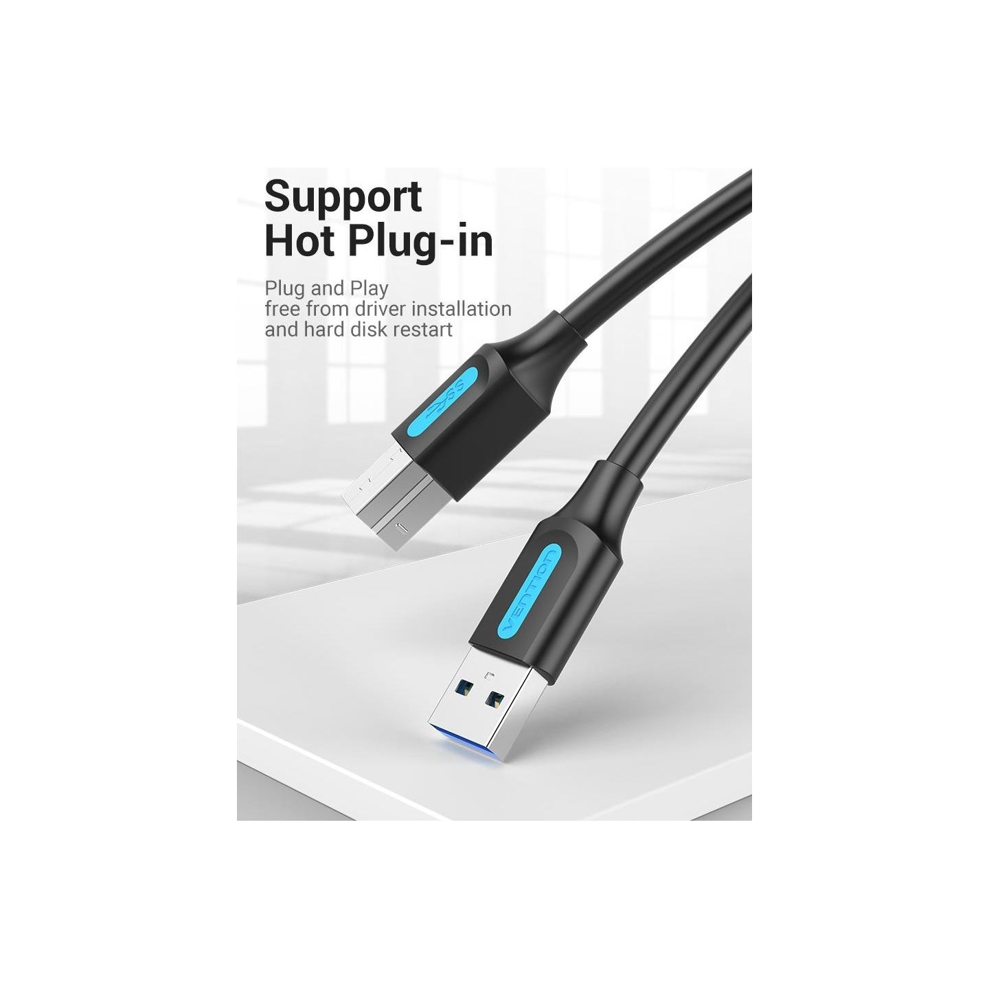 Vention CABLE USB3.0 MALE TO MALE/3M BLACK COOBI VENTION