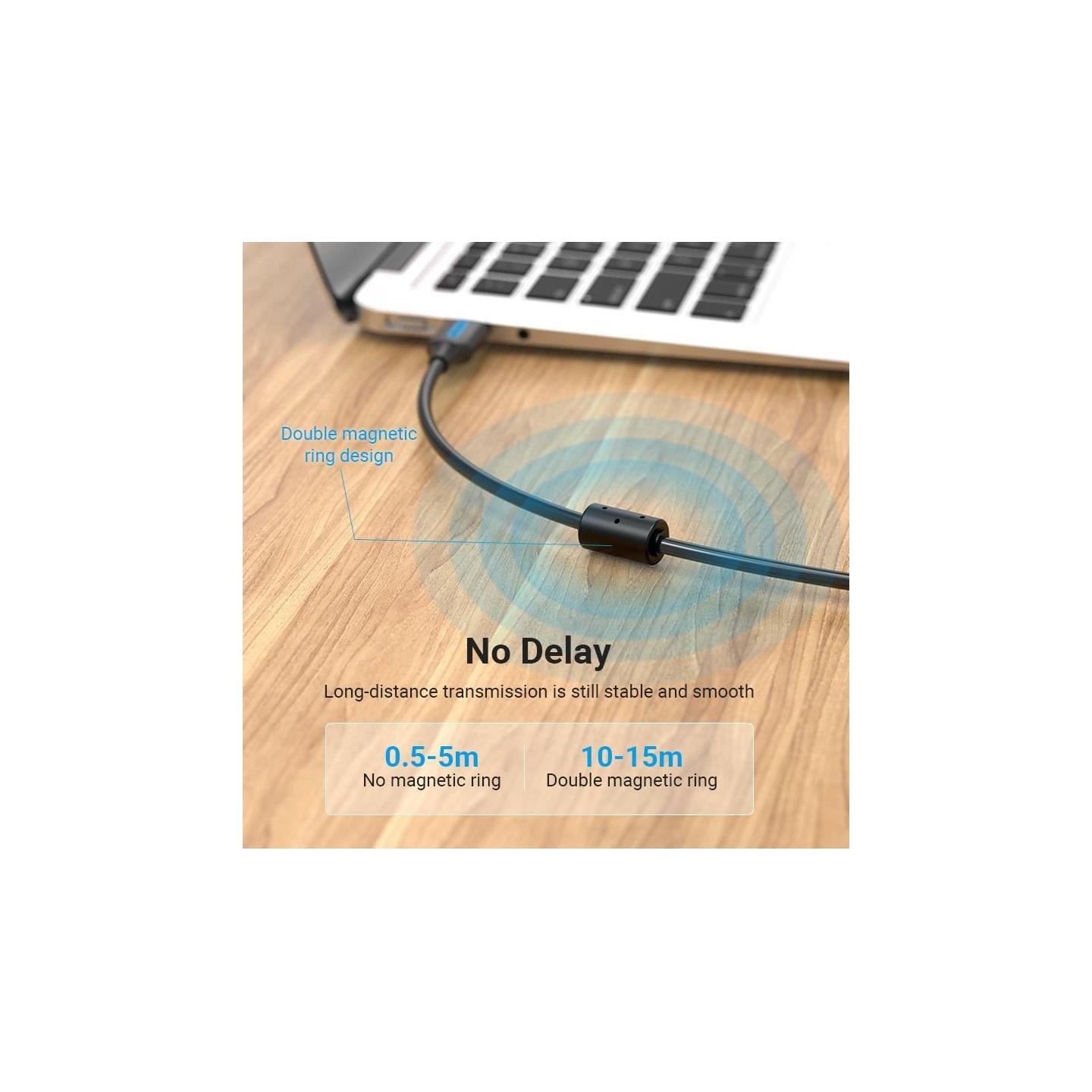 Vention CABLE USB2.0 MALE TO MALE/0.5M BLACK COQBD VENTION