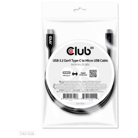 Club3D CABLE USB TO MICRO USB 1M/M/M CAC-1526 CLUB3D