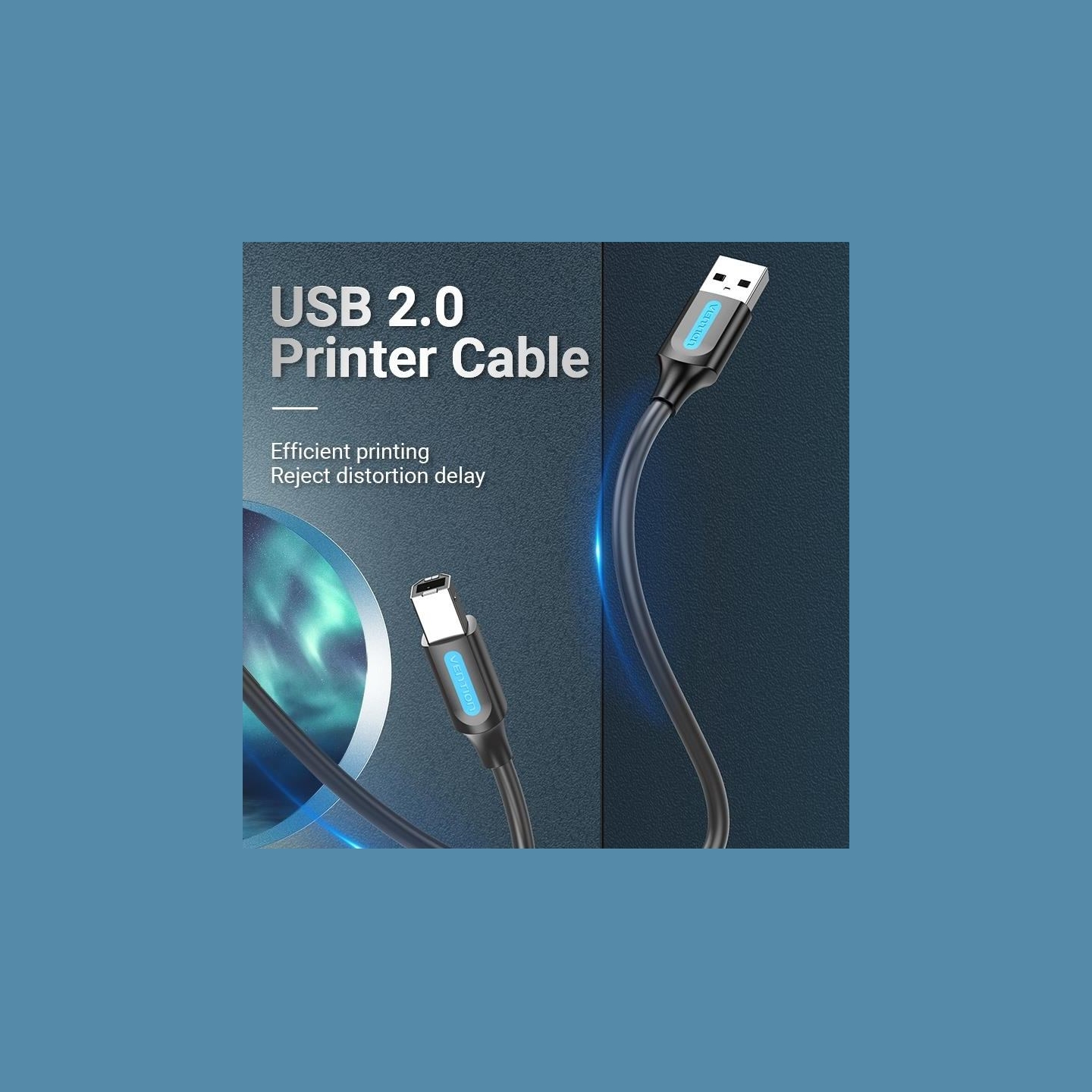 Vention CABLE USB2.0 MALE TO MALE/1.5M BLACK COQBG VENTION