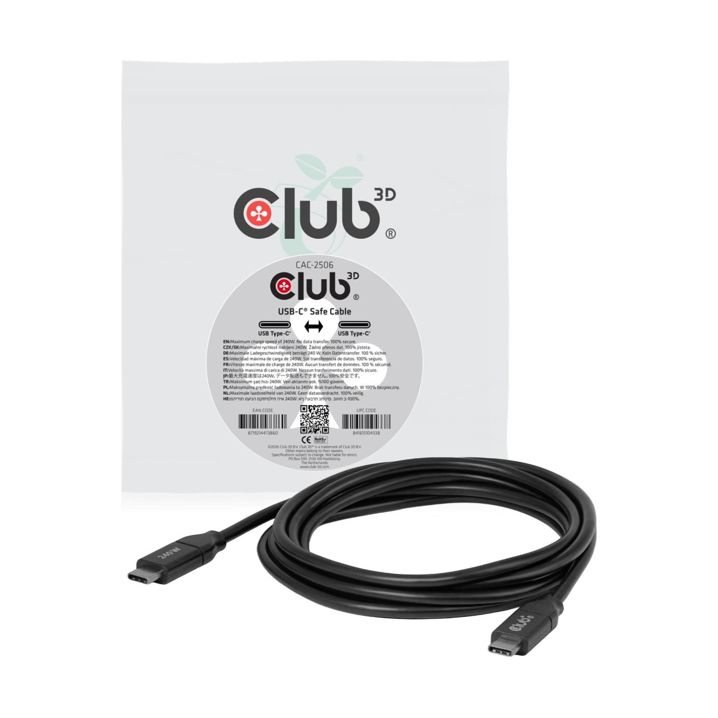 Club3D CABLE USB-C 2M/CAC-2506 CLUB3D