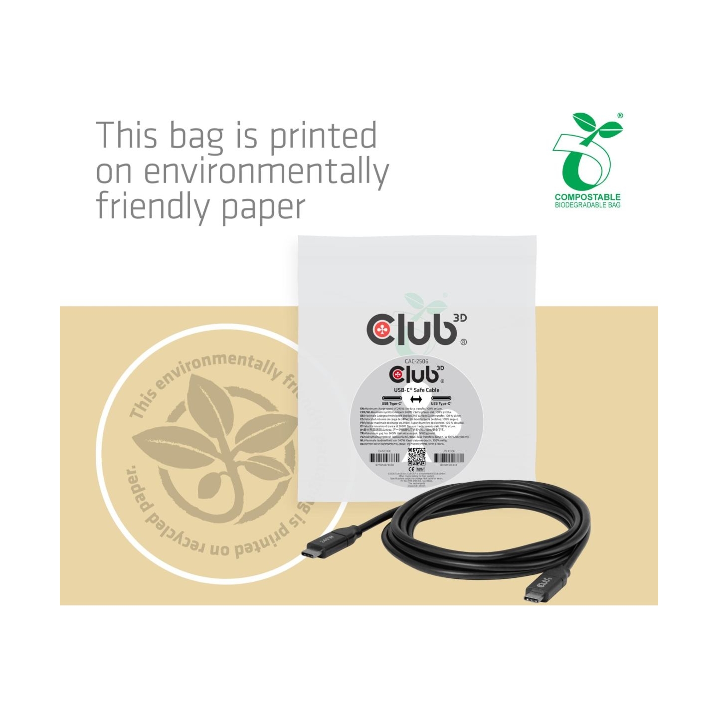 Club3D CABLE USB-C 2M/CAC-2506 CLUB3D