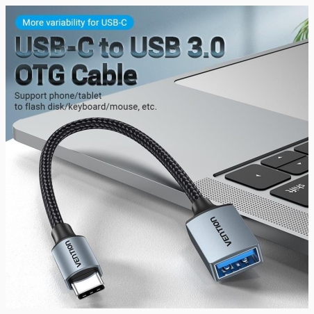 Vention CABLE USB3.0C MALE TO A FEMALE/0.15M GRAY CCXHB VENTION