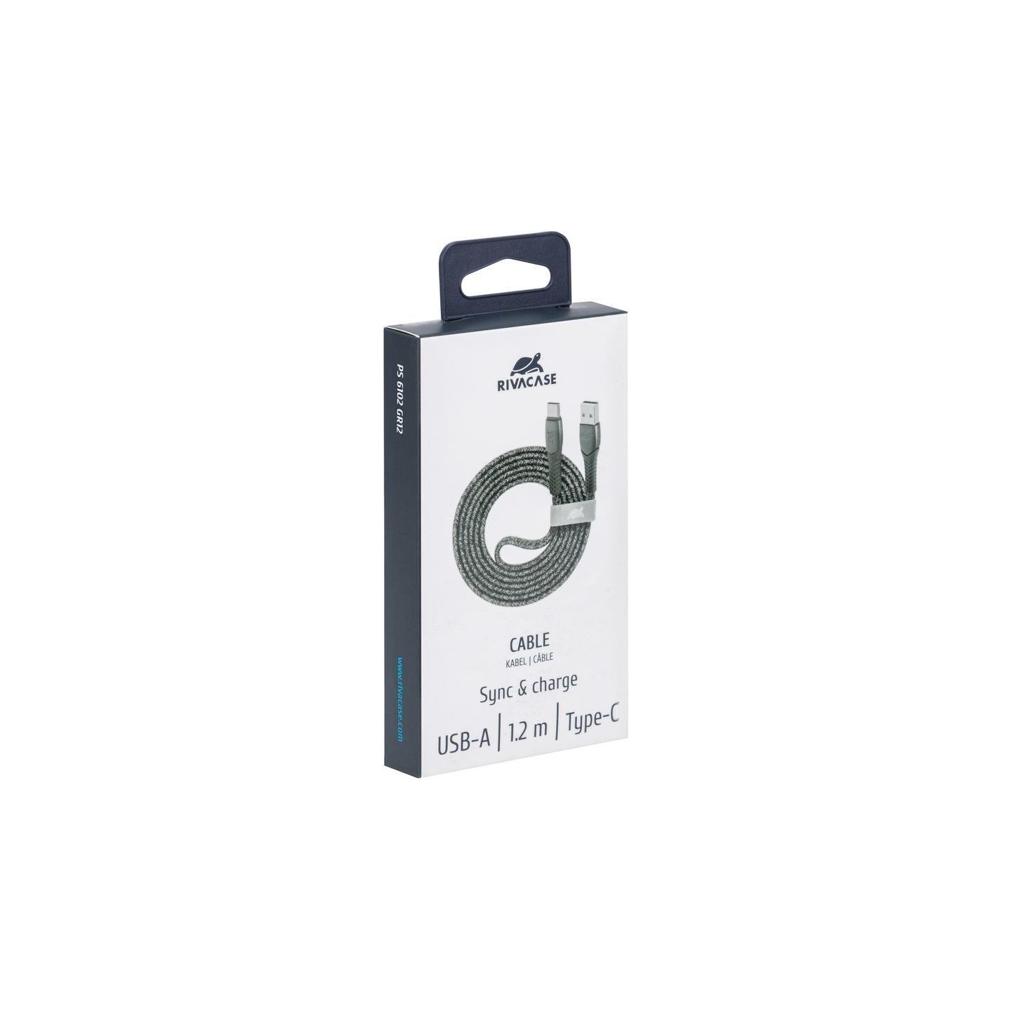 Rivacase CABLE USB-C TO USB2.0 1.2M/GREY PS6102 GR12 RIVACASE