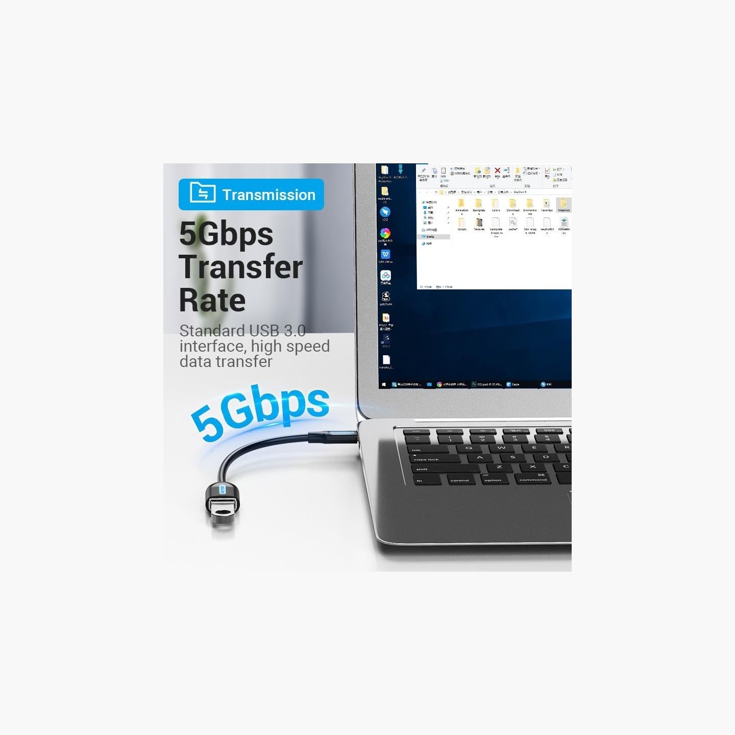 Vention CABLE USB3.1C MALE TO A FEMALE/0.15M BLACK CCVBB VENTION
