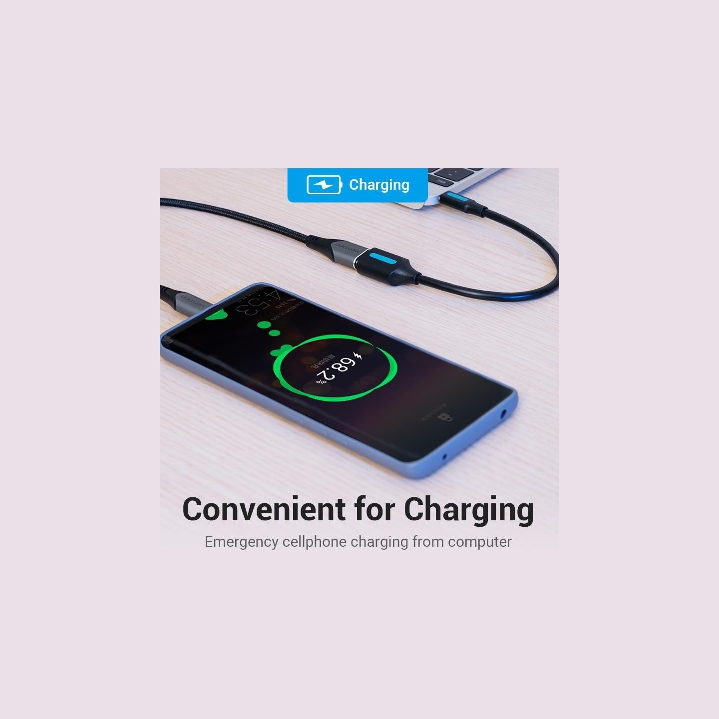 Vention CABLE USB3.1C MALE TO A FEMALE/0.15M BLACK CCVBB VENTION
