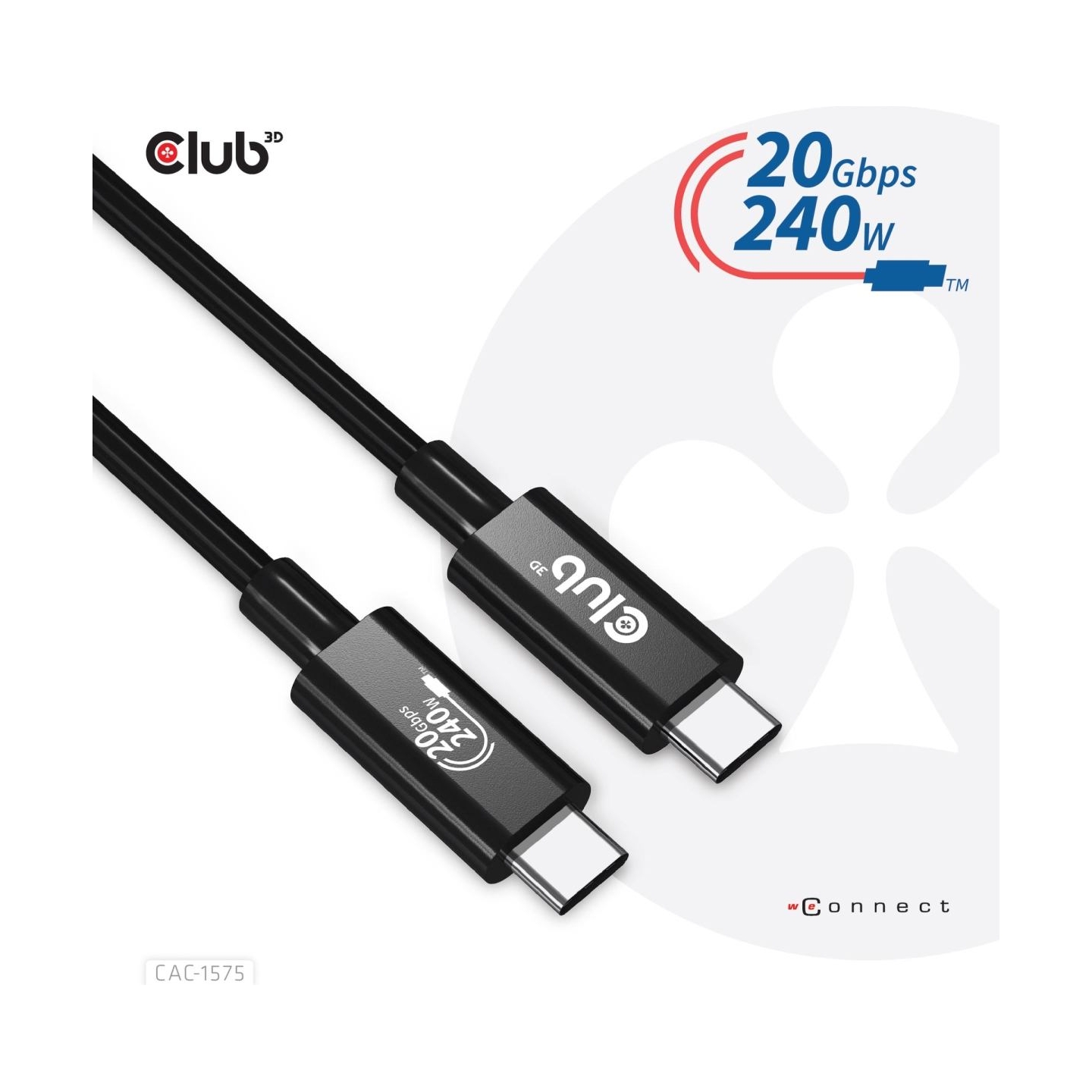 Club3D CABLE USB-C TO USB-C 2M/M/M CAC-1575 CLUB3D