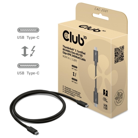 Club3D CABLE USB-C THUNDERBOLT 1M/M/M CAC-2501 CLUB3D