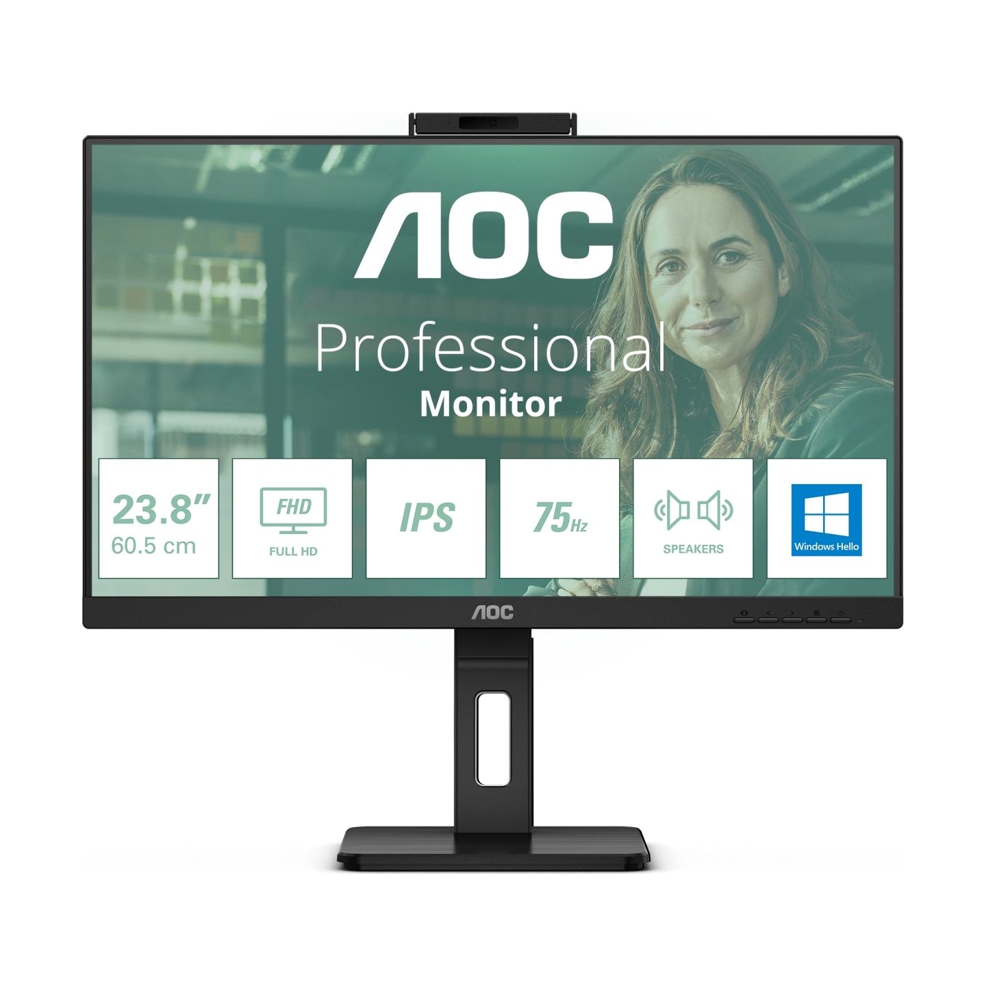 AOC 60.5cm (23.8") 24P3CW 16:09 HDMI+DP+USB-C IPS WebCam retail / 24P3CW