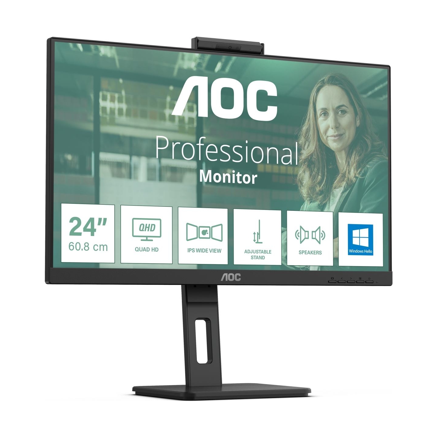 AOC 60.5cm (23.8") 24P3CW 16:09 HDMI+DP+USB-C IPS WebCam retail / 24P3CW
