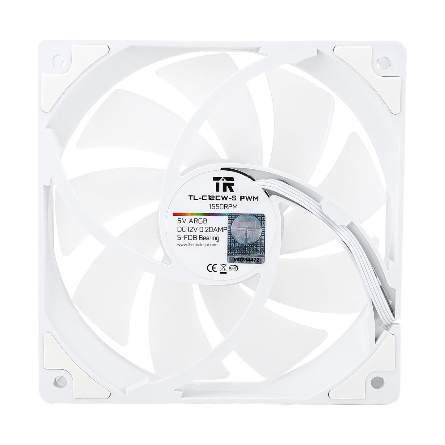 Thermalright TL-C12CW-S X3 PWM ARGB White 3vnt. (120mm) Cooling fans / TL-C12CW-S-3