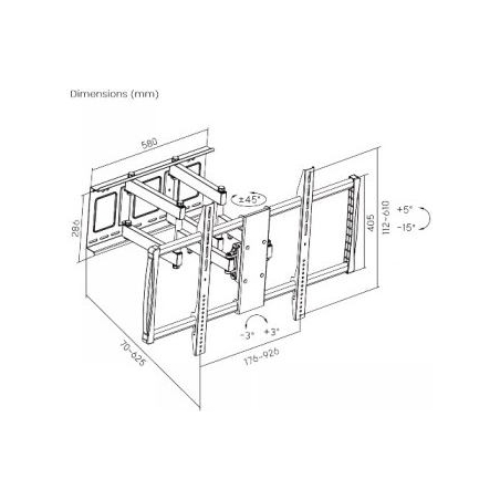 Lh-Group Oy LH-GROUP SWIVELING WALL MOUNT 60-120" MAX 120KG