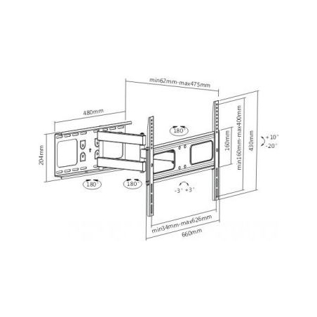 Lh-Group Oy LH-GROUP WALL MOUNT WITH TURN 37-70" TILT