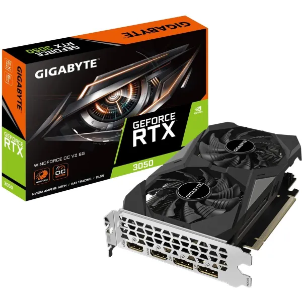 Gigabyte Graphics card GeForce RTX 3050 WINDFORCE OC V2 6GB GDDR6 96bit 2DP/2HDMI