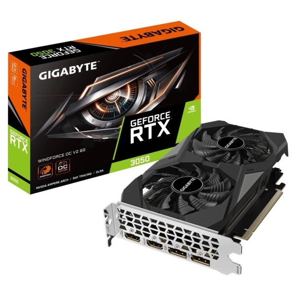 Gigabyte Graphics Card|GIGABYTE|NVIDIA GeForce RTX 3050|6 GB|GDDR6|96 bit|PCIE 4.0 16x|Memory 14000 MHz|GPU 1477 MHz|2xHDMI|2xDi