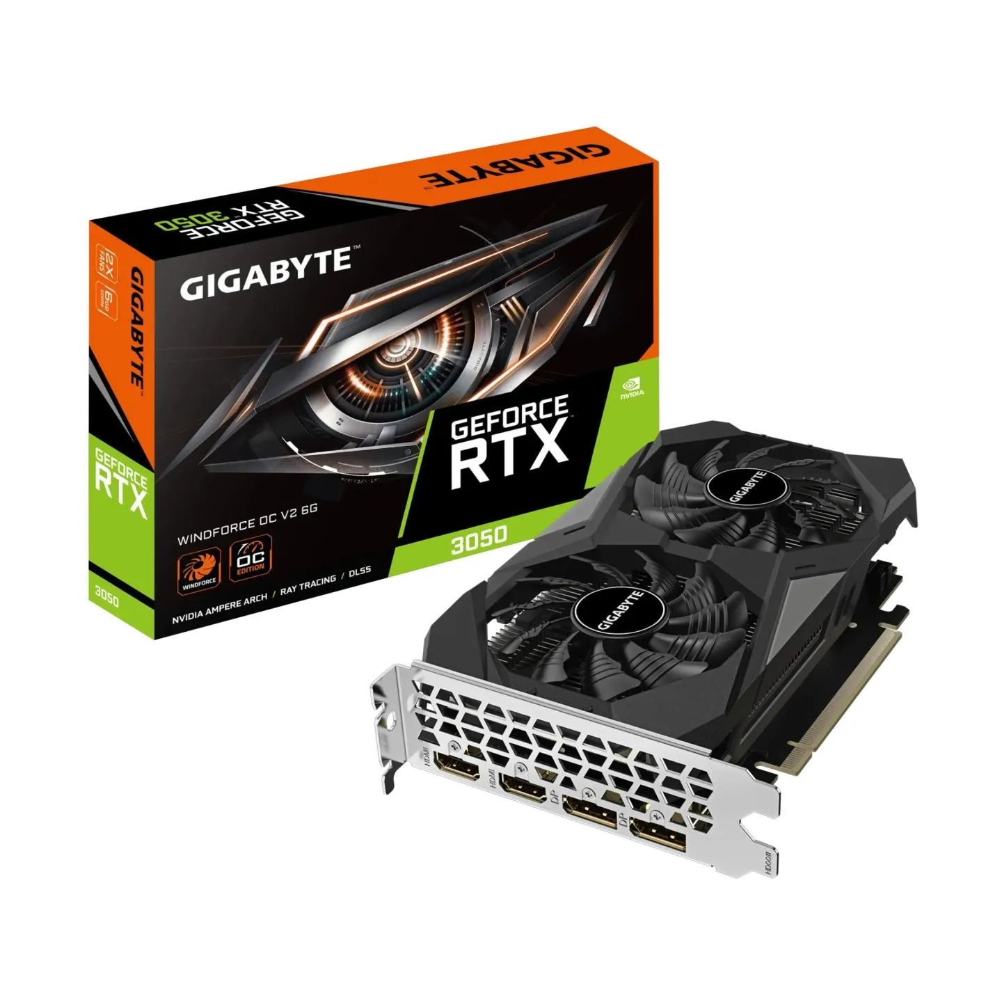 Gigabyte GeForce RTX 3050 WINDFORCE OC V2 6G | NVIDIA | 6 GB | GeForce RTX 3050 | GDDR6 | HDMI ports quantity 2 | PCI-E 4.0 | Me