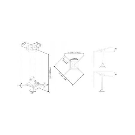 Multibrackets MB PROJECTOR CEILING MOUNT 900-1600