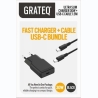 Grateq RAKKA CHARGER 30W + CABLE 1.5M BUNDLE BLACK