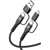 Celly 4-IN-1 CABLE A+C TO C+LIGHT 2M BK