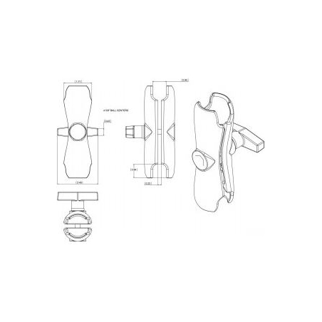 Ram Mounts UNPKD RAM DBL BALL SOCKET ARM
