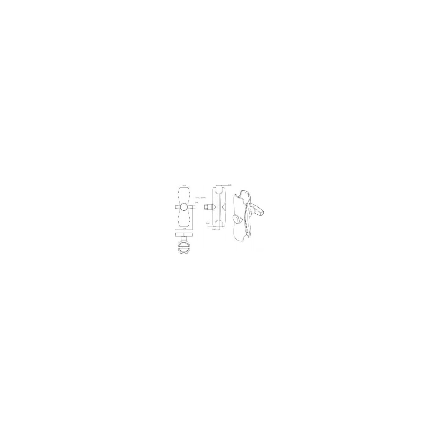 Ram Mounts UNPKD RAM DBL BALL SOCKET ARM