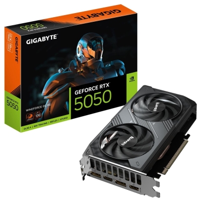 Gigabyte Graphics Card|GIGABYTE|NVIDIA GeForce RTX 5050|8 GB|GDDR6|128 bit|PCIE 5.0 16x|GPU 2587 MHz|Dual Slot Fansink|GV-N5050W
