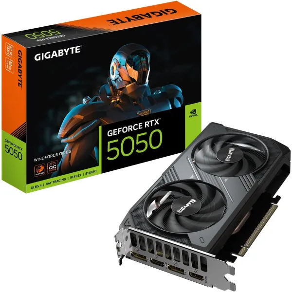 Gigabyte Graphics Card|GIGABYTE|NVIDIA GeForce RTX 5050|8 GB|GDDR6|128 bit|PCIE 5.0 16x|GPU 2587 MHz|Dual Slot Fansink|GV-N5050W