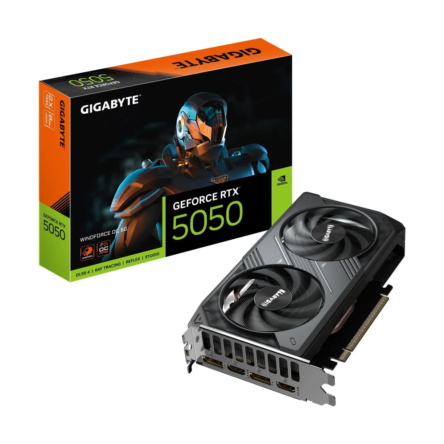 Gigabyte Graphics Card|GIGABYTE|NVIDIA GeForce RTX 5050|8 GB|GDDR6|128 bit|PCIE 5.0 16x|GPU 2587 MHz|Dual Slot Fansink|GV-N5050W