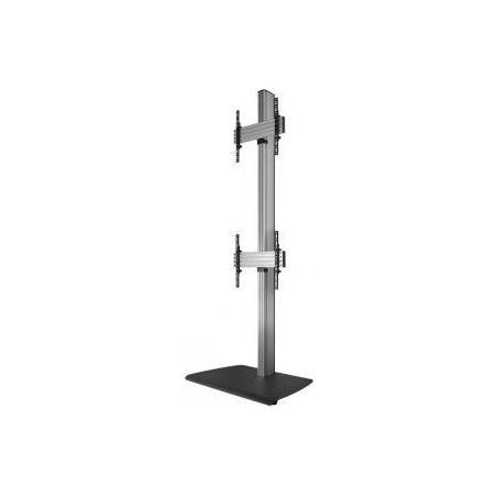 B-Tech Av SYSTEM X - UNIVERSAL DUAL STACK FLAT SCREEN FLOOR STAND (VESA 600 X 400) - 2.4M