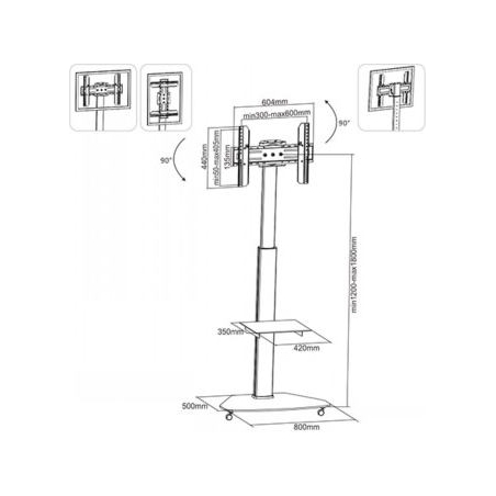 Lh-Group Oy LH-GROUP FLOOR STAND WITH WHEELS 32-60"