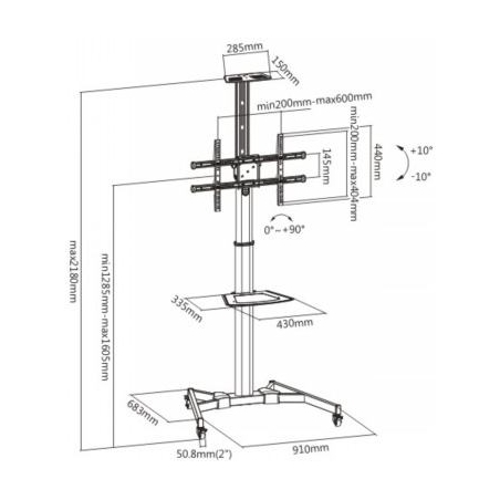 Lh-Group Oy LH-GROUP FLROOSSTAND WITH WHEELS 37-70 BASIC