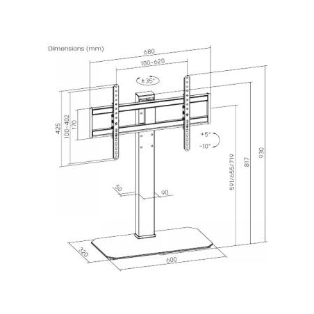 Lh-Group Oy LH-GROUP ROTATING TABLE STAND 43-86" 60KG