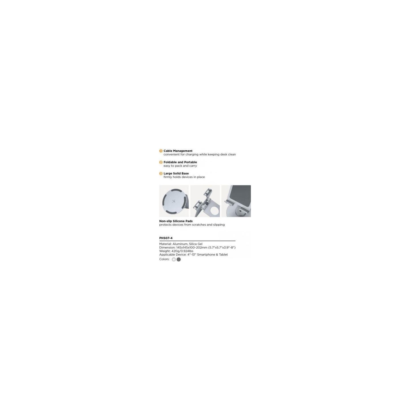 Lh-Group Oy LH-GROUP ROTATING PHONE AND TABLET HOLDER 4"-13"