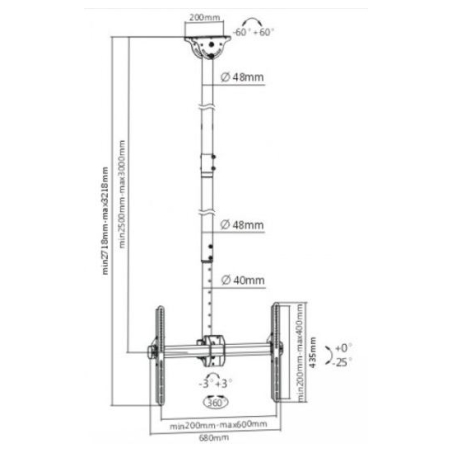 Lh-Group Oy LH-GROUP CEILING MOUNT WITH 2,5-3M PIPE
