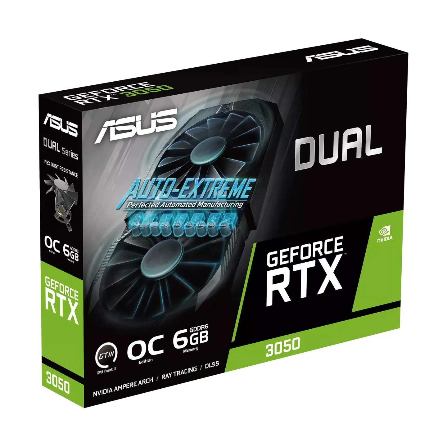 Asus Graphics Card|ASUS|NVIDIA GeForce RTX 3050|6 GB|GDDR6|96 bit|PCIE 4.0 16x|Dual Slot Fansink|1xDVI-D|1xHDMI|1xDisplayPort|DU