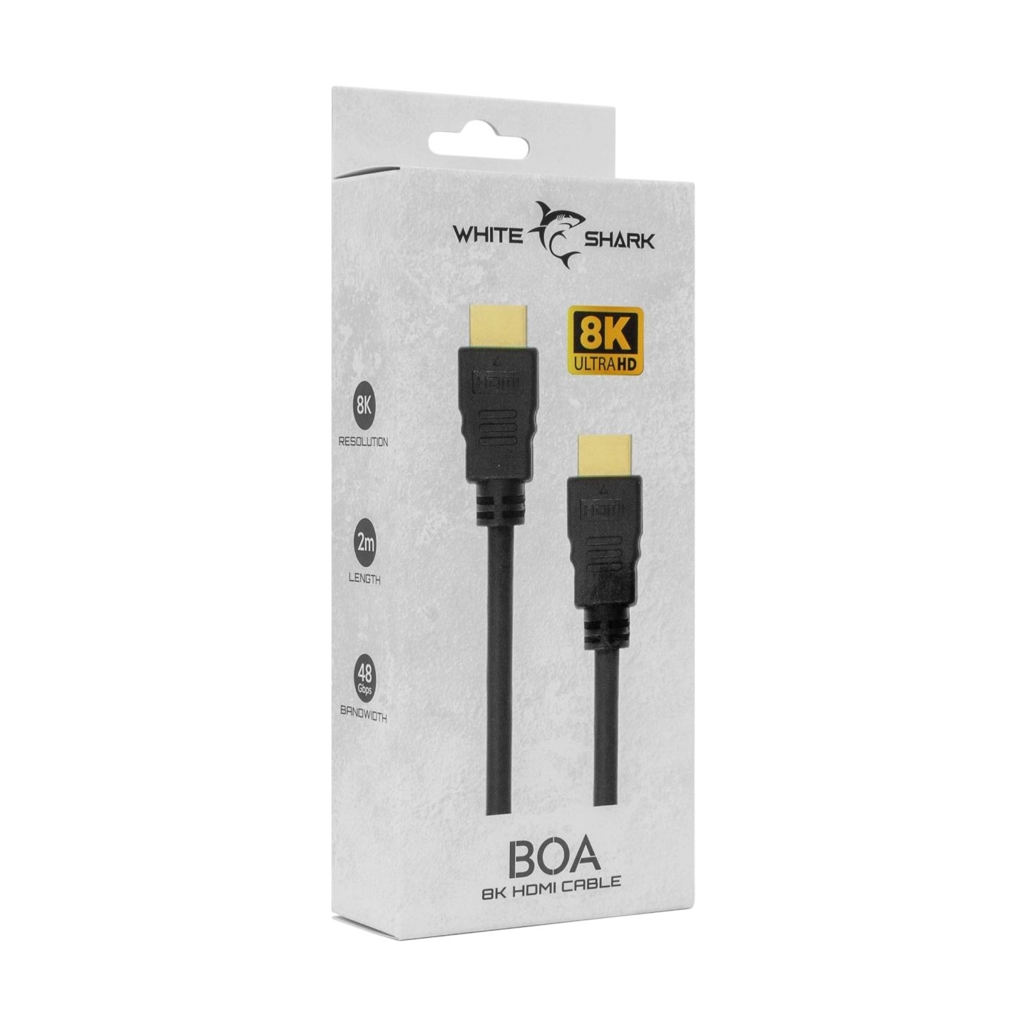 White Shark BOA Cable HDMI-HDMI 2.1 M/M 2m 8K@60Hz
