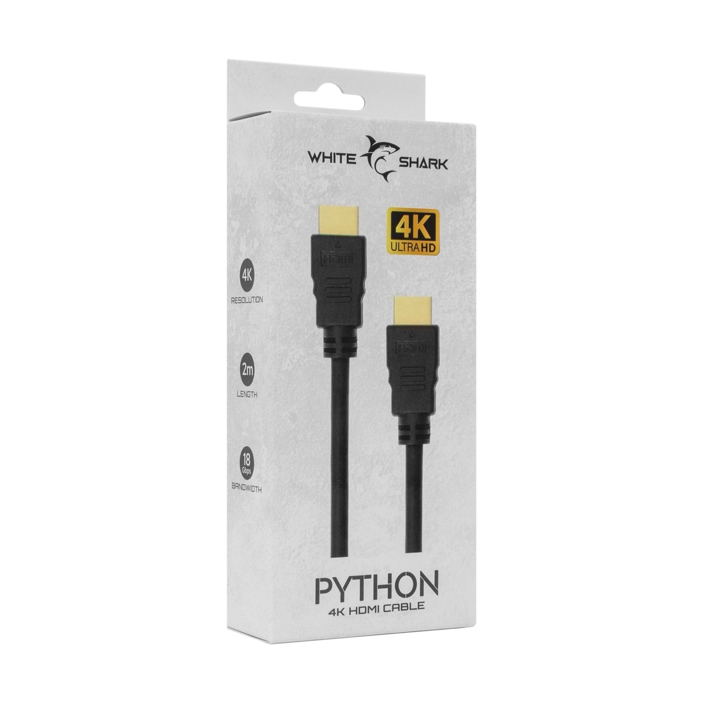White Shark Python Cable HDMI-HDMI 2.0 M/M 2m 4K@60Hz