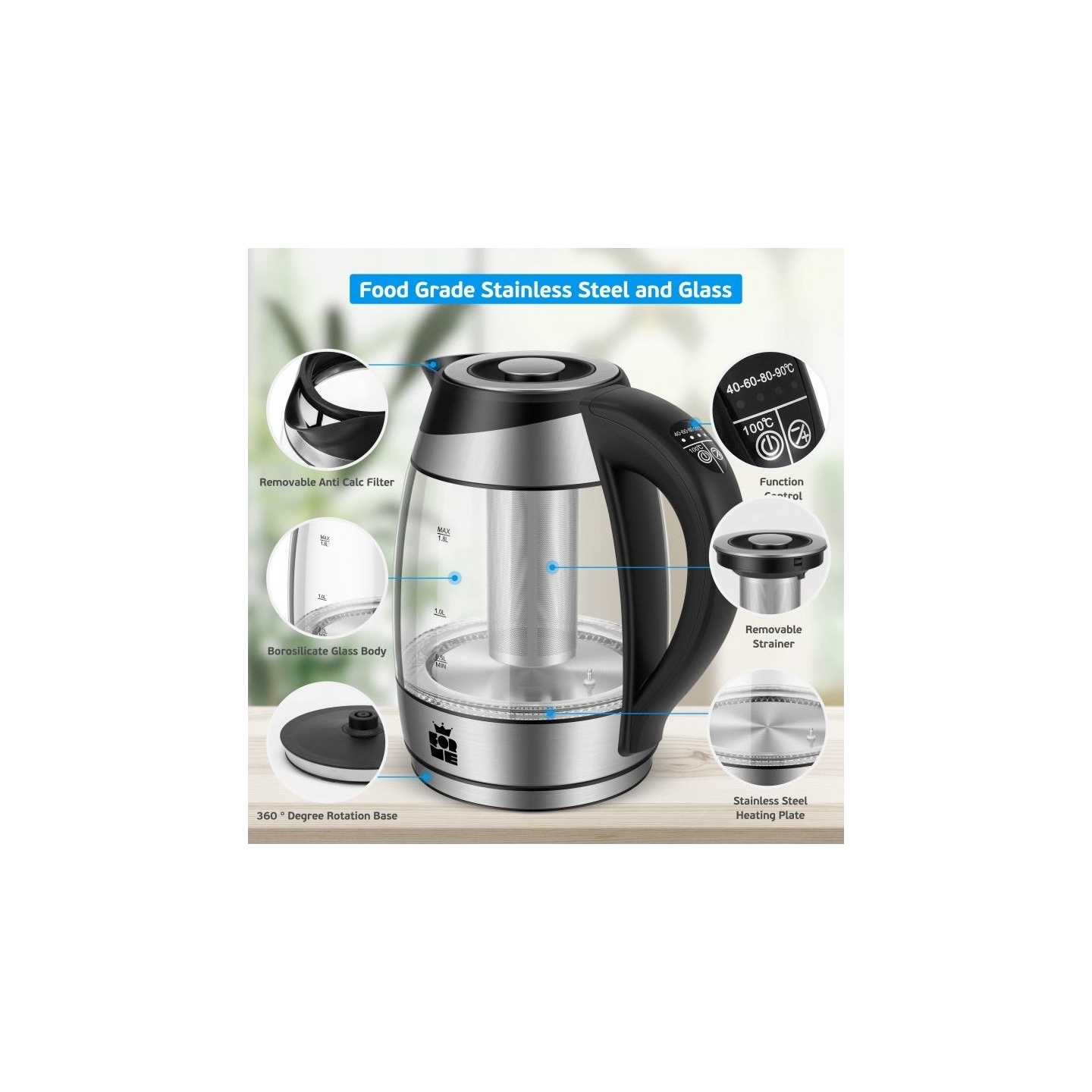 Forme FKG-488 Cordless Electric Kettle 1,8 L