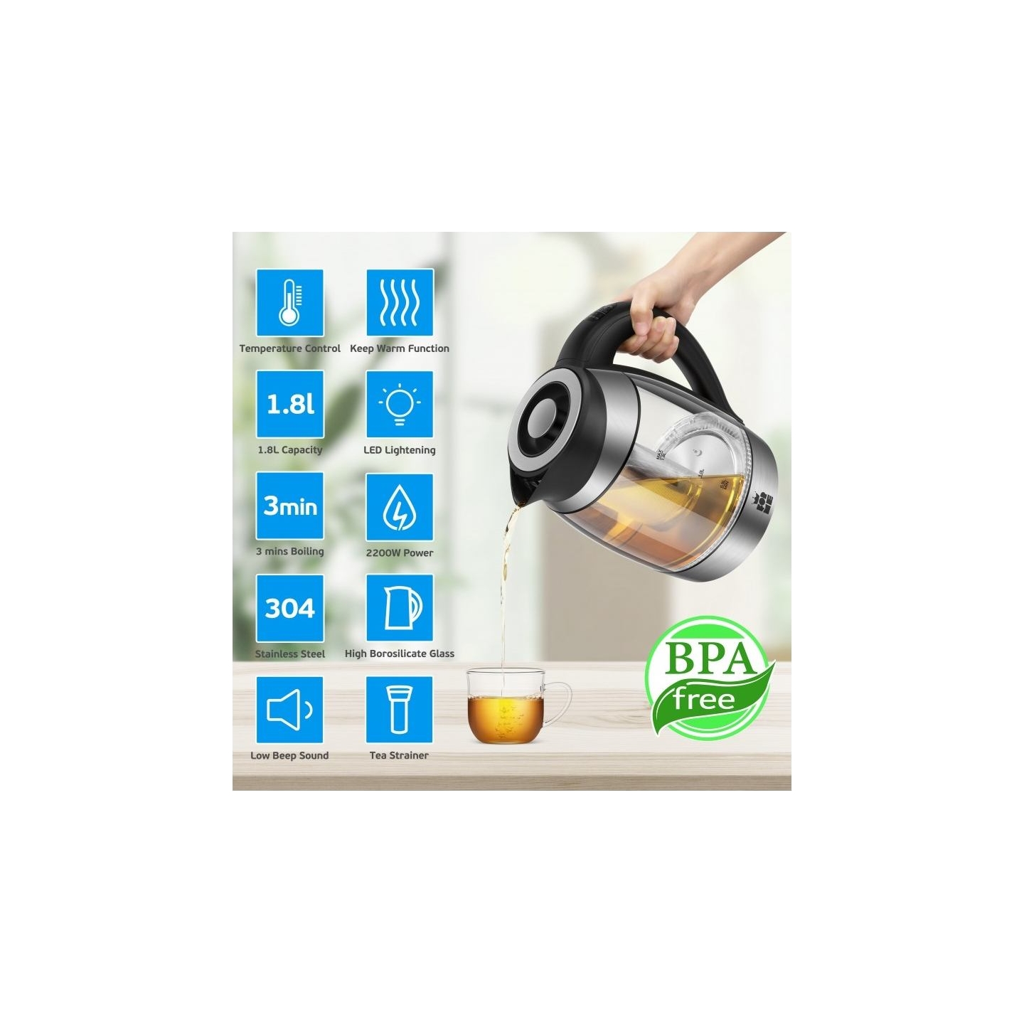 Forme FKG-488 Cordless Electric Kettle 1,8 L