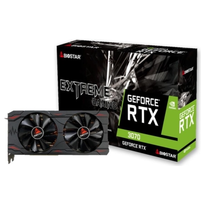 Biostar Graphics Card|BIOSTAR|NVIDIA GeForce RTX 3070|8 GB|GDDR6|256 bit|PCIE 4.0 16x|GPU 1500 MHz|Dual Slot Fansink|1xHDMI|3xDi
