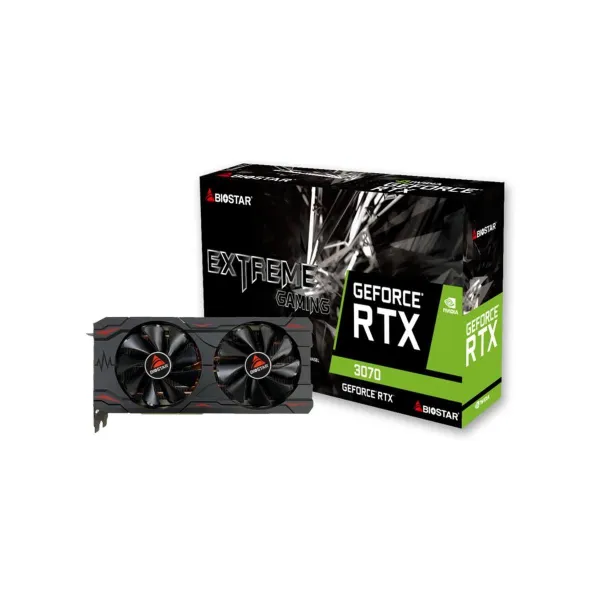Biostar Graphics Card|BIOSTAR|NVIDIA GeForce RTX 3070|8 GB|GDDR6|256 bit|PCIE 4.0 16x|GPU 1500 MHz|Dual Slot Fansink|1xHDMI|3xDi