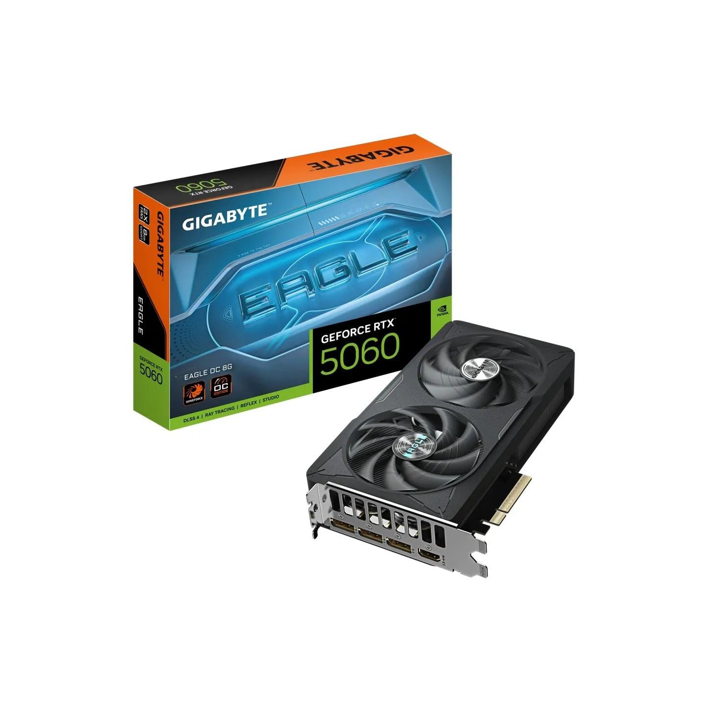 Gigabyte Graphics Card|GIGABYTE|NVIDIA GeForce RTX 5060|8 GB|GDDR7|128 bit|PCIE 5.0 16x|GPU 2550 MHz|Dual Slot Fansink|GV-N5060E