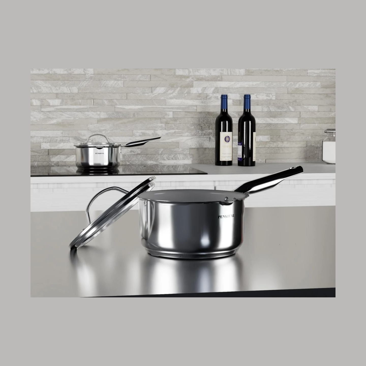 Pensofal 1612 Single-handle Saucepan With Glass Lid Milk Boiler - New Era 16cm
