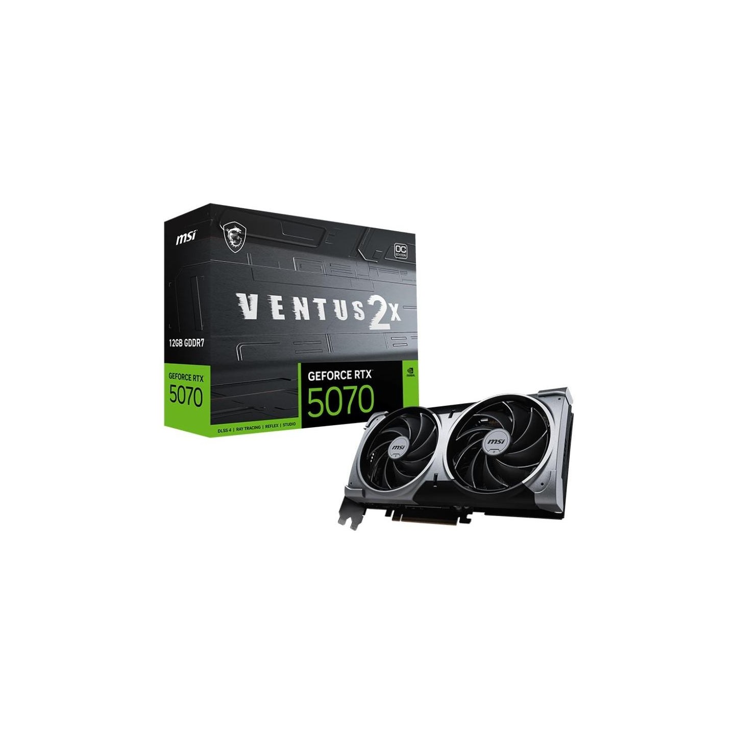 MSI GeForce RTX 5070 12G VENTUS 2X OC | NVIDIA | 12 GB | GeForce RTX 5070 | GDDR7 | HDMI ports quantity 1 | PCI Express Gen 5