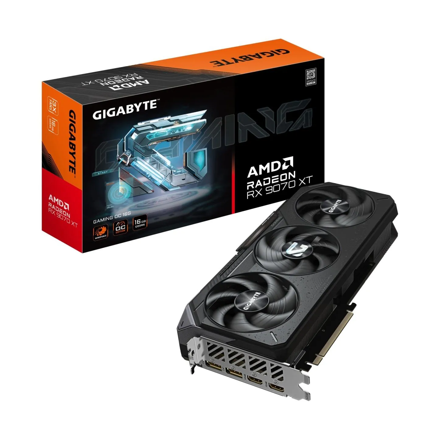 Gigabyte Graphics Card|GIGABYTE|AMD|Radeon RX 9070 XT|16 GB|GDDR6|256 bit|PCI Express 5.0|Active|R9070XTGAMINGOC-16GD1.0