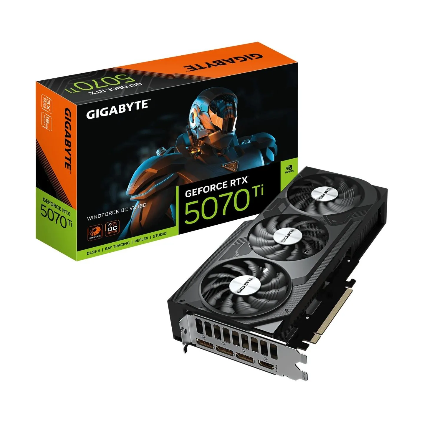Gigabyte Graphics Card|GIGABYTE|NVIDIA|GeForce RTX 5070 Ti|2497 MHz|16 GB|GDDR7|256 bit|PCI Express 5.0|Active|N507TWF3OCV2-16GD