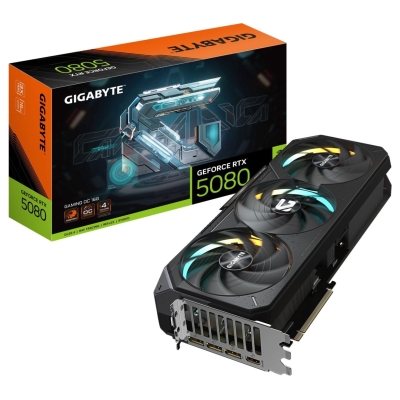 Gigabyte Graphics Card|GIGABYTE|NVIDIA GeForce RTX 5080|16 GB|GDDR7|256 bit|PCIE 5.0 16x|GPU 2617 MHz|Triple slot Fansink|1xHDMI